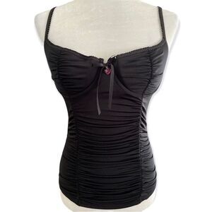 Y2K Victoria’s Secret Black Ruched Heart Bow Corset Cami Top M Pinterest Viral